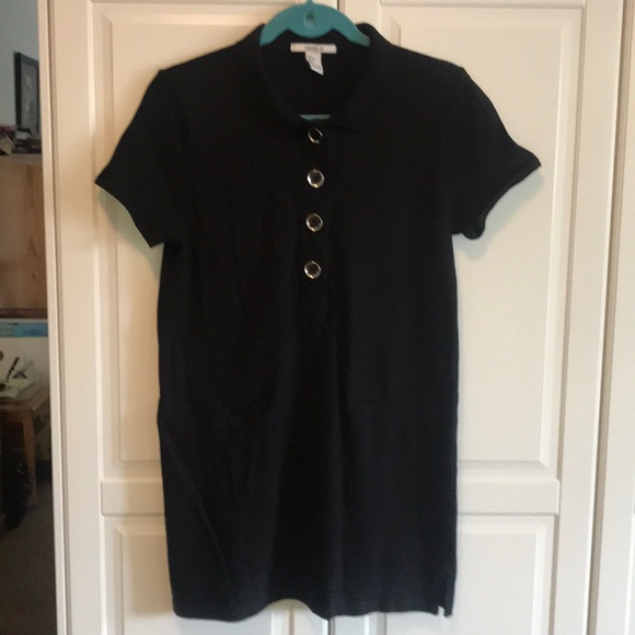 Forever 21 Black Collared Dress with Pockets - Picture 1 of 3